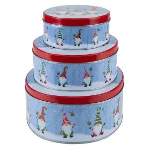 Christmas Storage Tins Themed Designs X 1 Small 15cm-Medium 17cm-Large 19.8cm