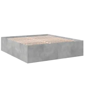 Berkfield Bed Frame without Mattress Concrete Grey 200x200 cm