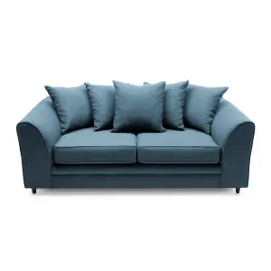 Darcy 3 Seater Sofa in Teal  Linen Fabric