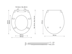 GoodHome Diani Grey Round Soft close Toilet seat