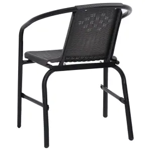 Berkfield Garden Chairs 6 pcs Plastic Rattan and Steel 110 kg