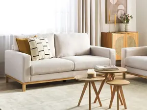 2 Seater Jumbo Cord Sofa Light Beige SIGGARD