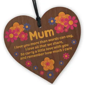 Red Ocean Beautiful Gift For Mum For Mothers Day Birthday Wooden Heart Sign Gifts From Daughter Son For Mum Mummy