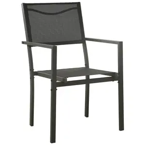 Berkfield Garden Chairs 2 pcs Textilene and Steel Black and Anthracite