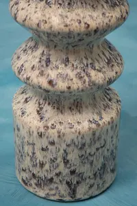 Interiors by Premier Large Vase, Beige Stoneware Vase, Free Standing Vase for Contemporary Homes, Marbling Effect Stoneware Vase