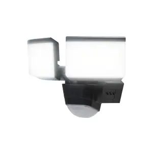 GoodHome Dryden AWL1019-IG Charcoal Mains-powered Cool white Outdoor LED PIR Floodlight 1600lm