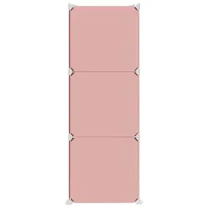 Berkfield Cube Storage Cabinet for Kids with 6 Cubes Pink PP