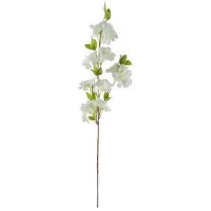 Pack of 6 x 100cm White Artificial Blossom Stem