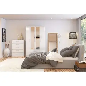 Birlea Lynx 2 Door Combi Wardrobe White