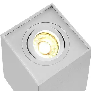 CGC SASHA White Square Surface Mount Tilt Ceiling Spotlight