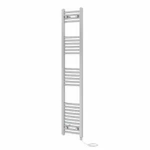 Rinse Bathrooms Electric Heated Towel Rail Curved Chrome Bathroom Towel Radiator 1600x300mm - 800W