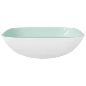 Berkfield Basin Glass 42x42x14 cm White