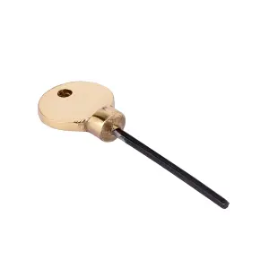 Sash Heritage Brass Key to Suit Locking Fasteners with a Grub Screw - Polished Brass