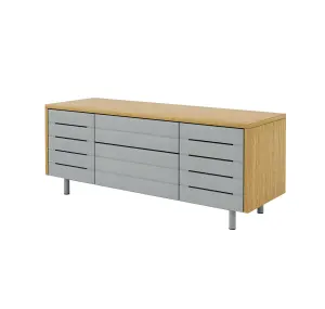 Venice TV-Stand with 2 Doors & 2 Drawers Grey/Oak