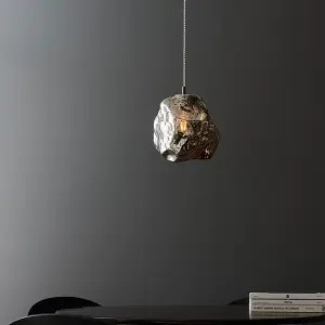 Granite Chrome Metallic Glass Modern contemporary 1 light Ceiling Pendant