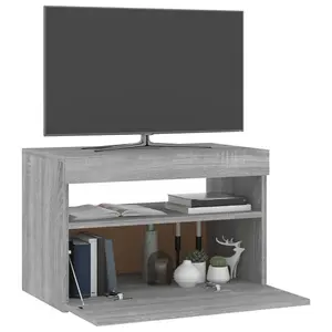 Berkfield TV Cabinet with LED Lights Grey Sonoma 60x35x40 cm