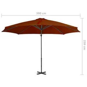 Berkfield Cantilever Umbrella with Aluminium Pole Terracotta 300 cm