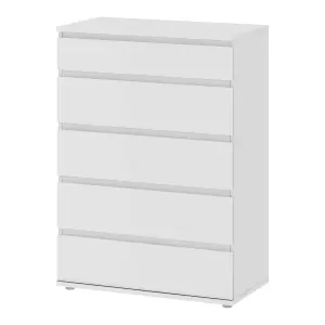 Nova Chest of 5 Drawers in White