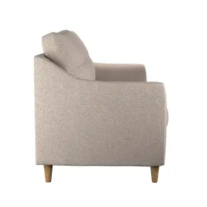 Baxter Oatmeal Tufted Fabric 3 Seater Sofa