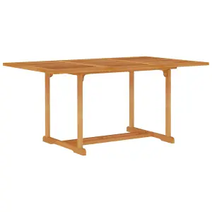 Berkfield Garden Table 150x90x75 cm Solid Teak Wood