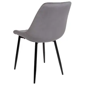 Set of 2 Dining Chairs MARIBEL Velvet Grey