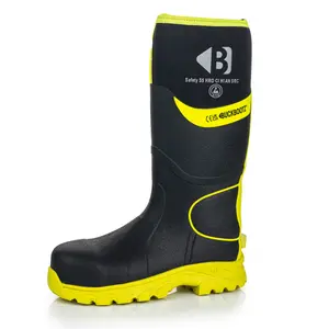 BBZ8000 Buckbootz S5 Black/Yellow 360 High Visibility Neoprene/Rubber Safety Wellington Boot with Ankle Protection, Size 03