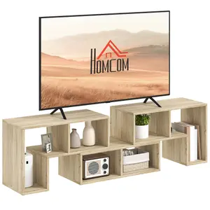 HOMCOM TV Unit for TVs up to 75 Inches, Free Combination TV Stand, Grey