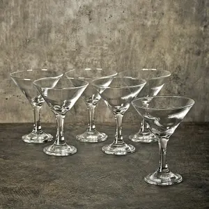 Queensway Home & Dining 190ml Martini Drinking Glasses Stemmed Cocktail Glassware Set of 6