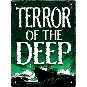 Grindstore Of The Deep Tin Plaque Green/White (20cm x 15cm)