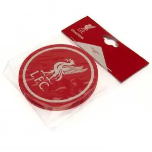 Liverpool FC Coaster (Pack of 2) Red/White (One Size)