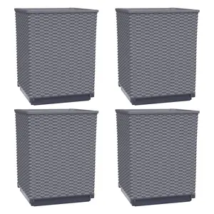 Berkfield Planters 4 pcs Dark Grey 30x30x37 cm Polypropylene