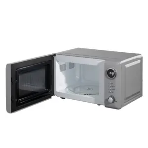 Daewoo Grey 3PCs Kensington Collection Matching Pyramid Kettle Microwave & Toaster Set 2-Slice 3000W Rapid Boil