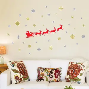 Christmas SERIESSanta's Sleigh Wall Stickers Wall Art, DIY Art, Home Decorations, Decals