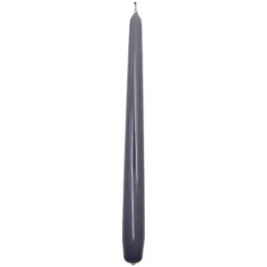 Tapered Dinner Candles, Pack of 10, Unscented, Long Burning Time, 24 cm / 19.45" (Steel Magnolias, Varnished)