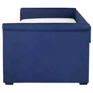 Fabric EU Single Trundle Bed Blue LIBOURNE