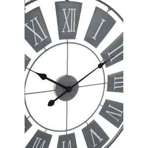 Interiors by Premier Grey Metal Large Wall Clock