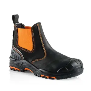 Buckbootz BUCKZVIZ Waterproof Hi-Vis Safety Dealer Work Boots Orange - Size 8