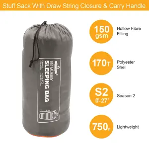 Milestone Camping Single Envelope Insulated Sleeping Bag