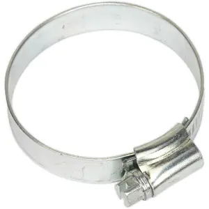 30 PACK Zinc Plated Hose Clip - 35 to 51mm Diameter - External Pressed Threads