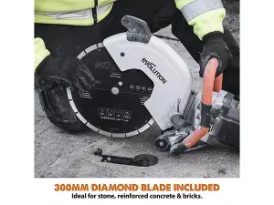 Evolution R300DCT 300mm 12" Electric Disc Cutter, Concrete Saw, With Diamond Blade 110V