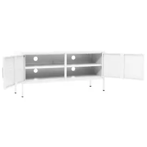 Berkfield TV Cabinet White 105x35x50 cm Steel