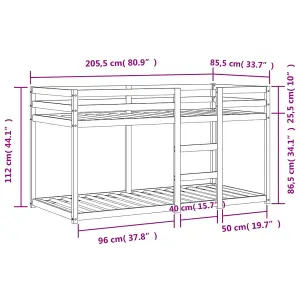 Berkfield Bunk Bed without Mattress Wax Brown 80x200 cm Solid Wood Pine