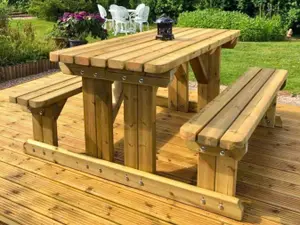 Premium Walk-In Style Picnic Table - Pub Bench - Excellent Quality Wooden Picnic Bench - 5FT