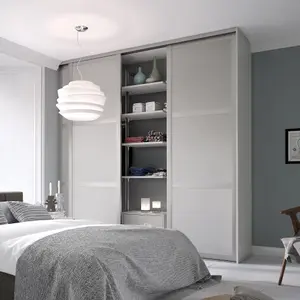 Spacepro Shaker Matt Dove grey 3 panel Sliding wardrobe door (H) 2260mm x (W) 610mm