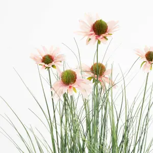 Blooming Artificial - 60cm / 2ft Pink Artificial Rudbeckia Flowering Grass