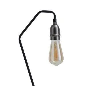 Harper Living 1-ST64-Clear Bulb Included Black and Silver Table Lamp