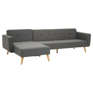 Interiors by Premier Hagen Grey Large Corner Sofa Bed