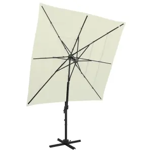 Berkfield 4-Tier Parasol with Aluminium Pole Sand 250x250 cm