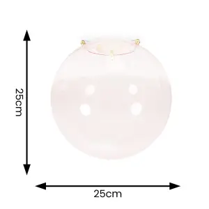 ValueLights Frenchie Pink Tinted Glass Globe Easy Fit Ceiling Light Shade with Brushed Gold Trim - LED Bulb Included