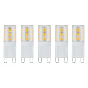 Harper Living 3 Watts G9 LED Bulb Clear Capsule Warm White Non-Dimmable, Pack of 5